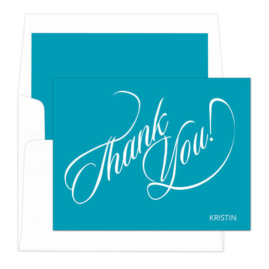 Calligraphy Thank You Folded Note Cards